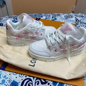Louis Vuitton Cherry Blossom LV Trainer Sneakers Size EU 39